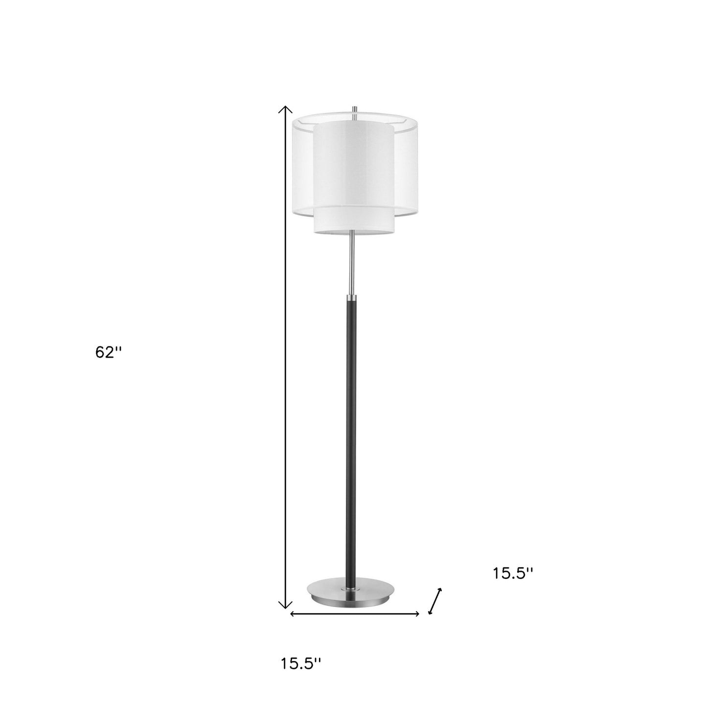Chrome Floor Lamp w/ Shade