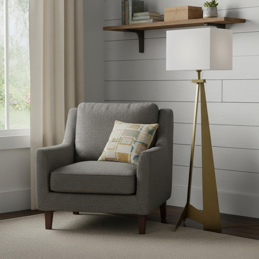 Brass Floor Lamp w/ Shade