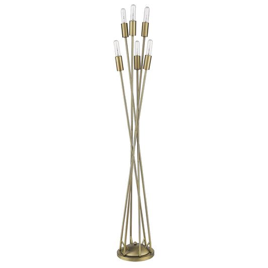 Brass 6-Light Torchiere Floor Lamp