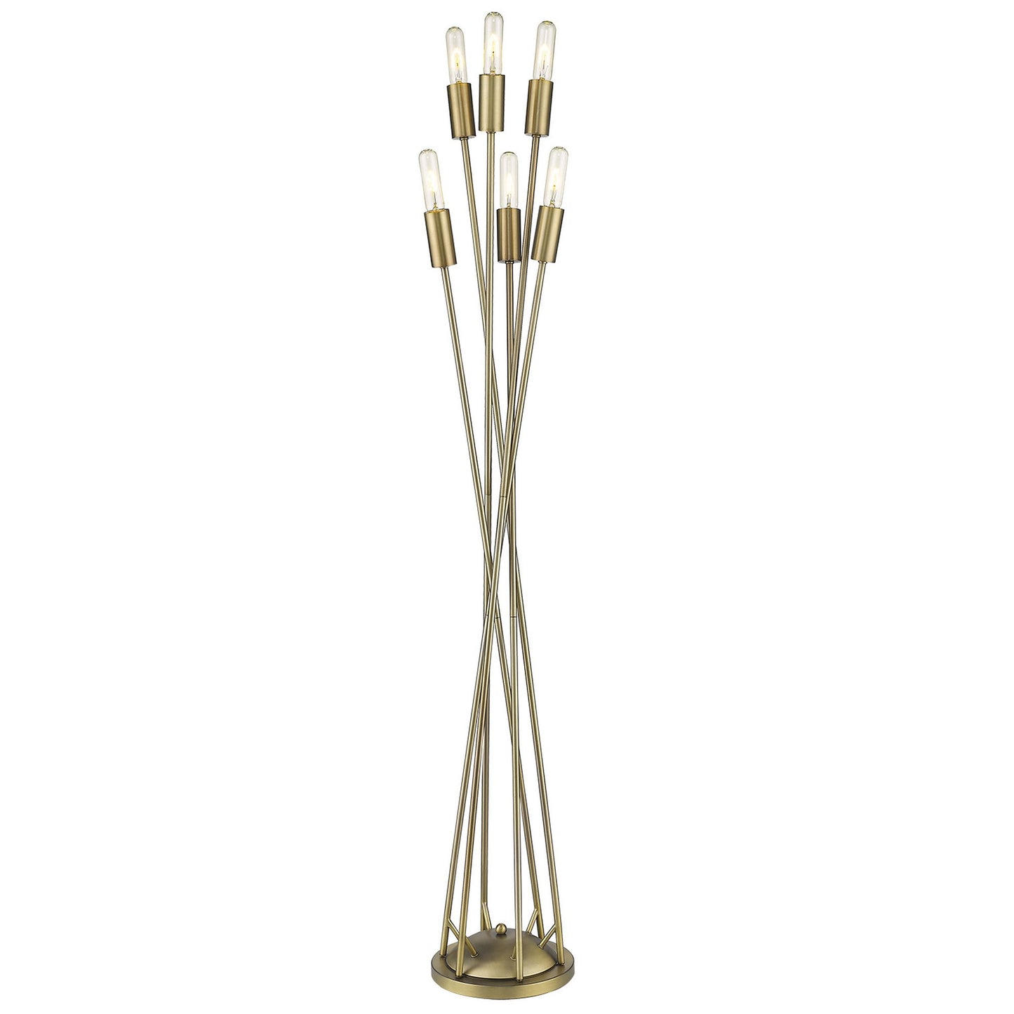 Brass 6-Light Torchiere Floor Lamp