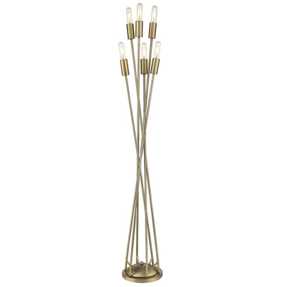 Brass 6-Light Torchiere Floor Lamp