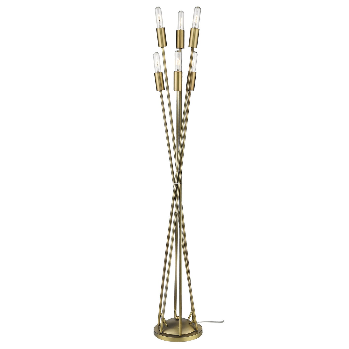 Brass 6-Light Torchiere Floor Lamp