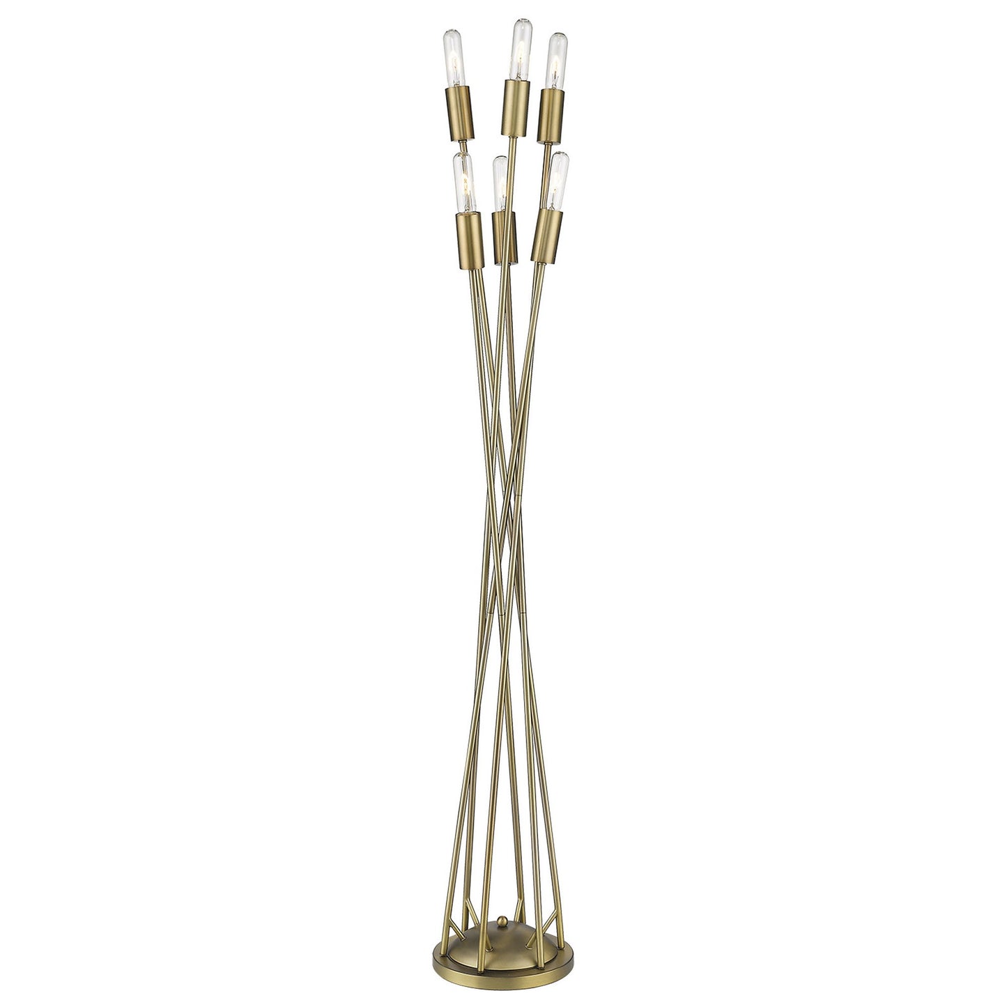 Brass 6-Light Torchiere Floor Lamp