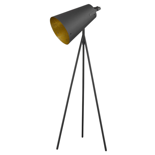 Matte Tripod Floor Lamp w/ Gray Shade