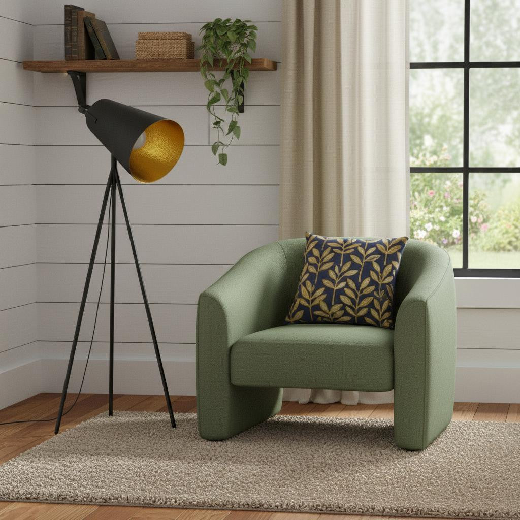 Matte Tripod Floor Lamp w/ Gray Shade