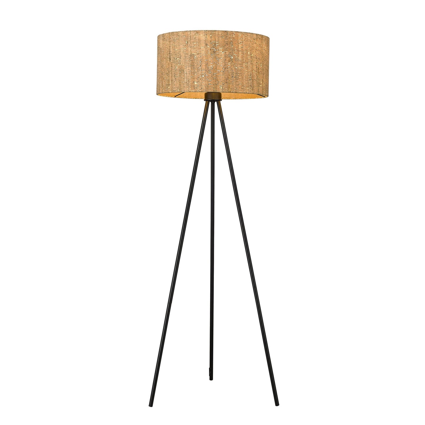 Matte Black Tripod Floor Lamp w/ Shade