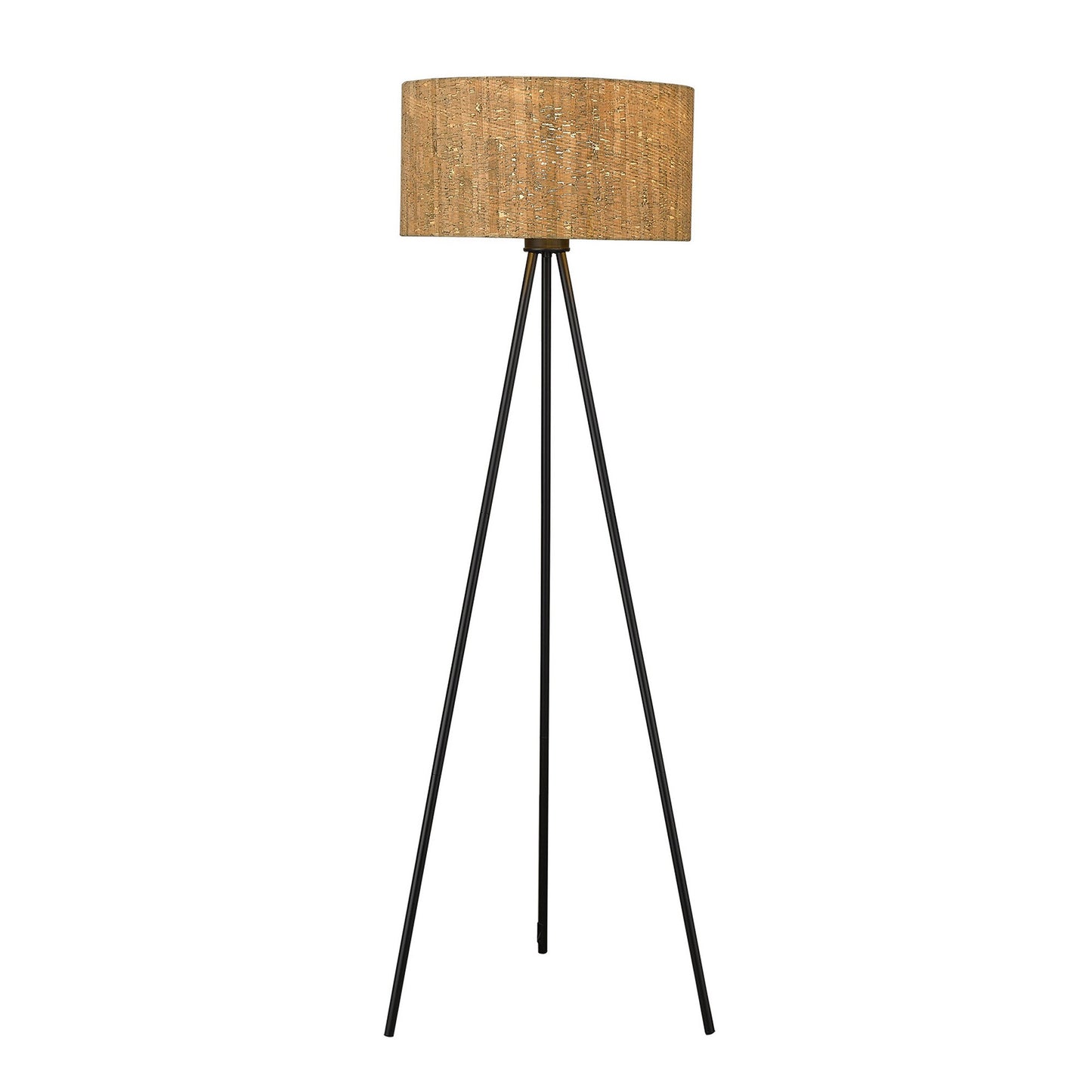 Matte Black Tripod Floor Lamp w/ Shade