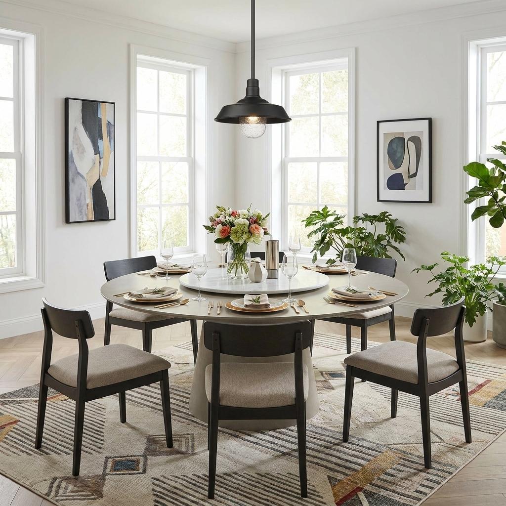 Matte Black Shallow Plate Adjustable Pendant Light