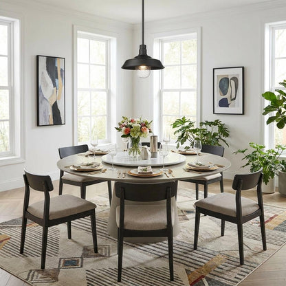 Matte Black Shallow Plate Adjustable Pendant Light