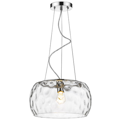 Mystere 1-Light Chrome Pendant w/ DimpGlass Shade