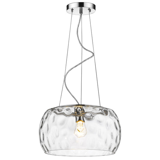 Mystere 1-Light Chrome Pendant w/ DimpGlass Shade