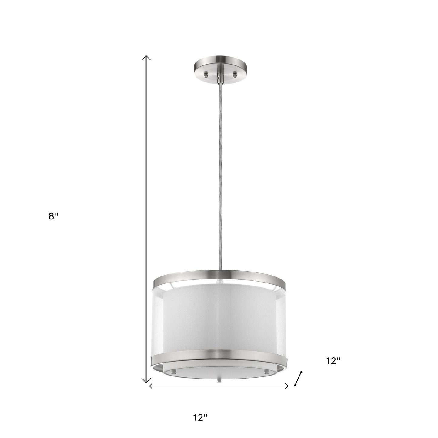 Lux 1-Light Brushed Nickel Pendant