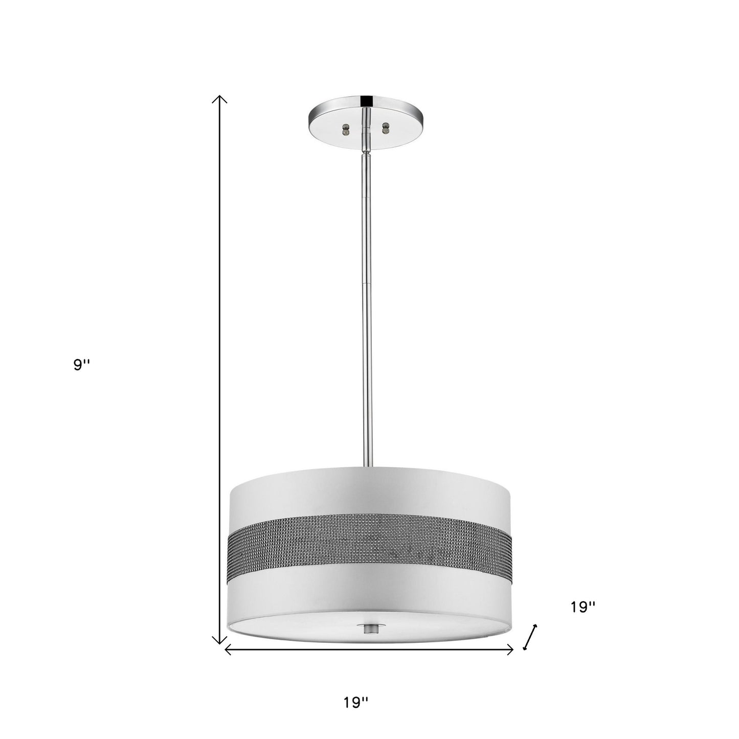 Harmony 3-Light Metallic Silver Pendant
