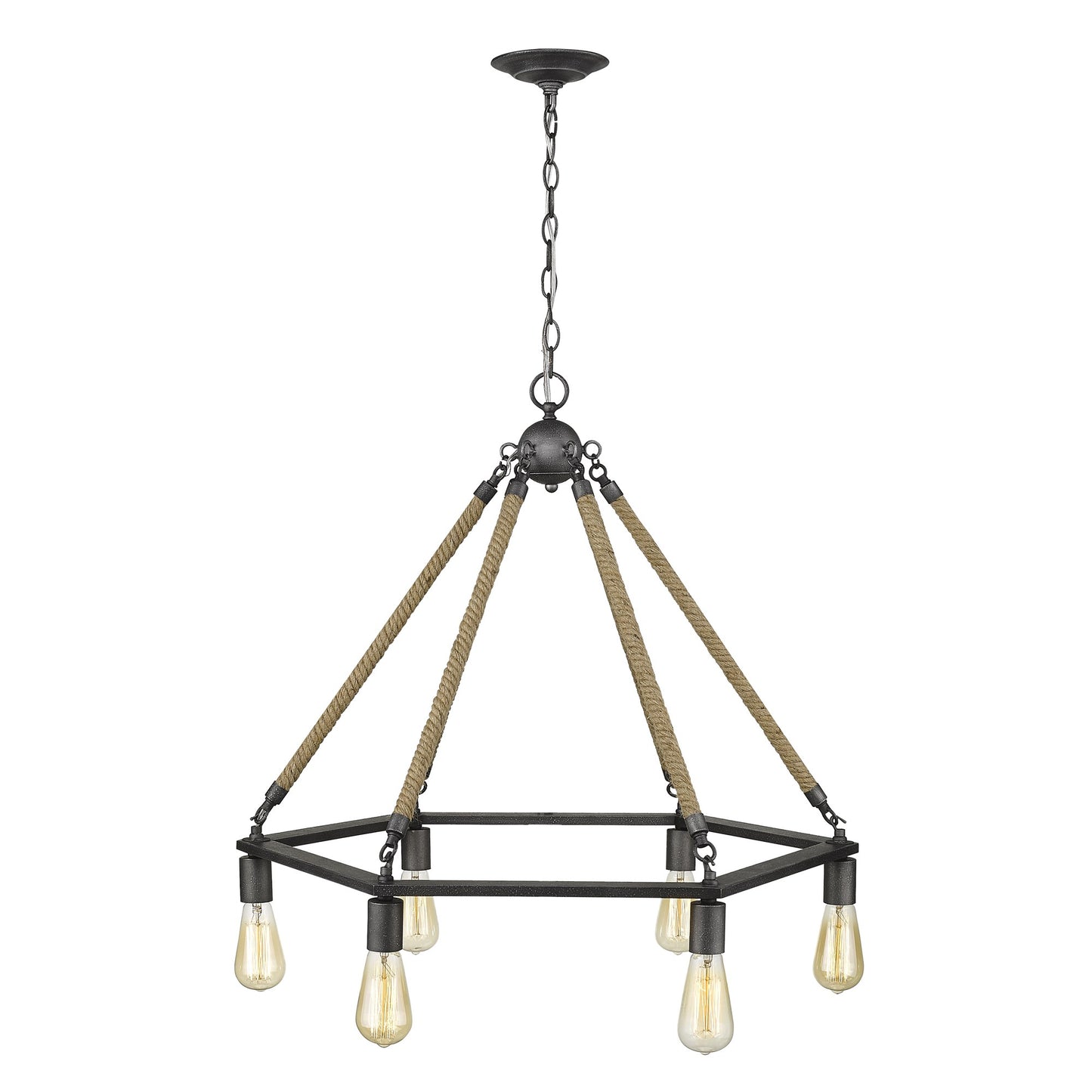 Brown & Black 6 Light Dimmable Chandelier