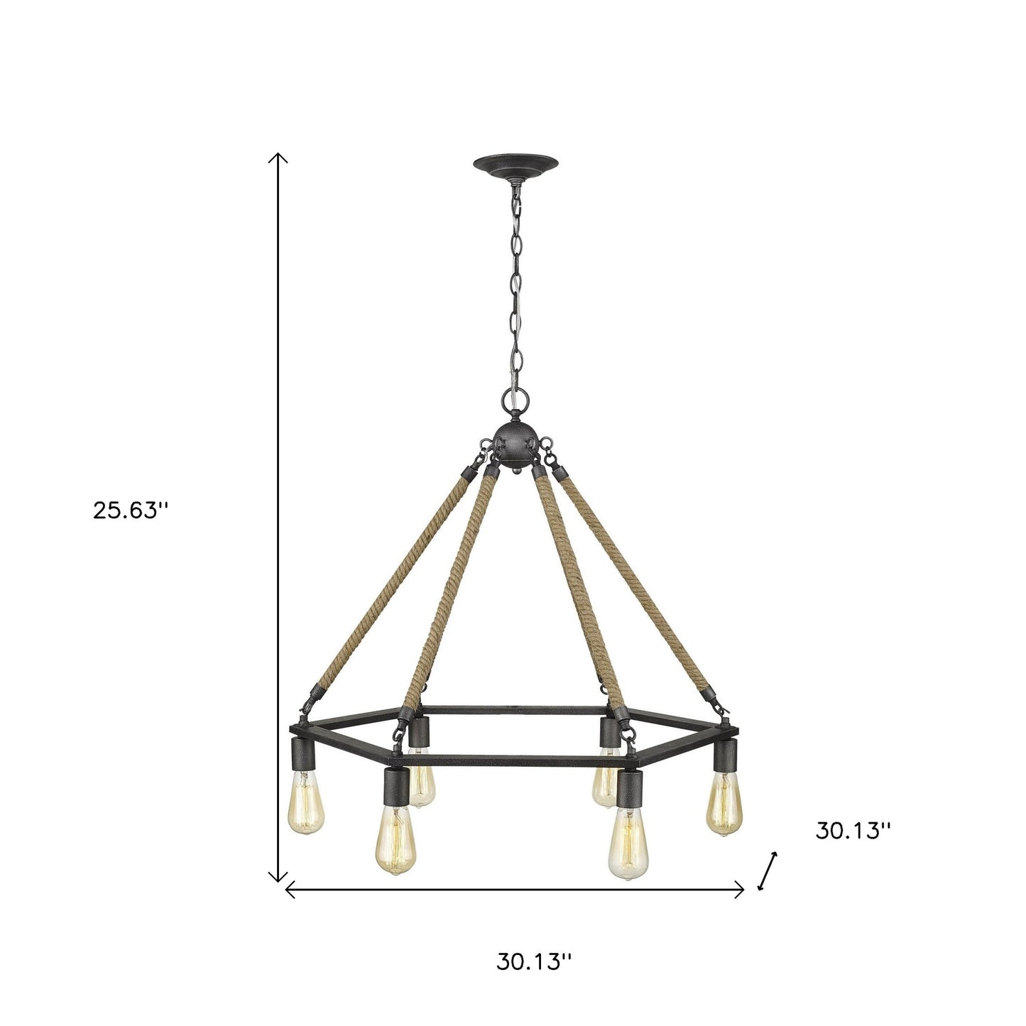 Brown & Black 6 Light Dimmable Chandelier