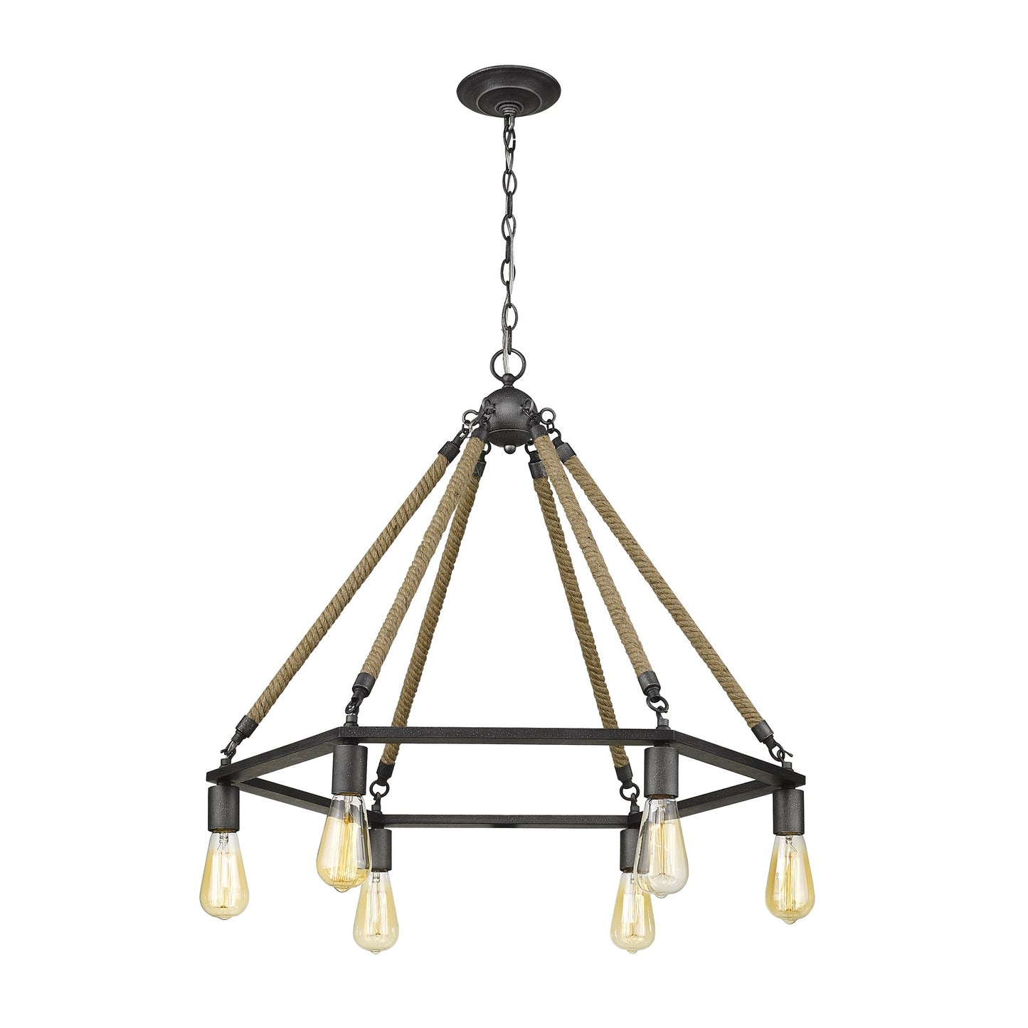 Brown & Black 6 Light Dimmable Chandelier