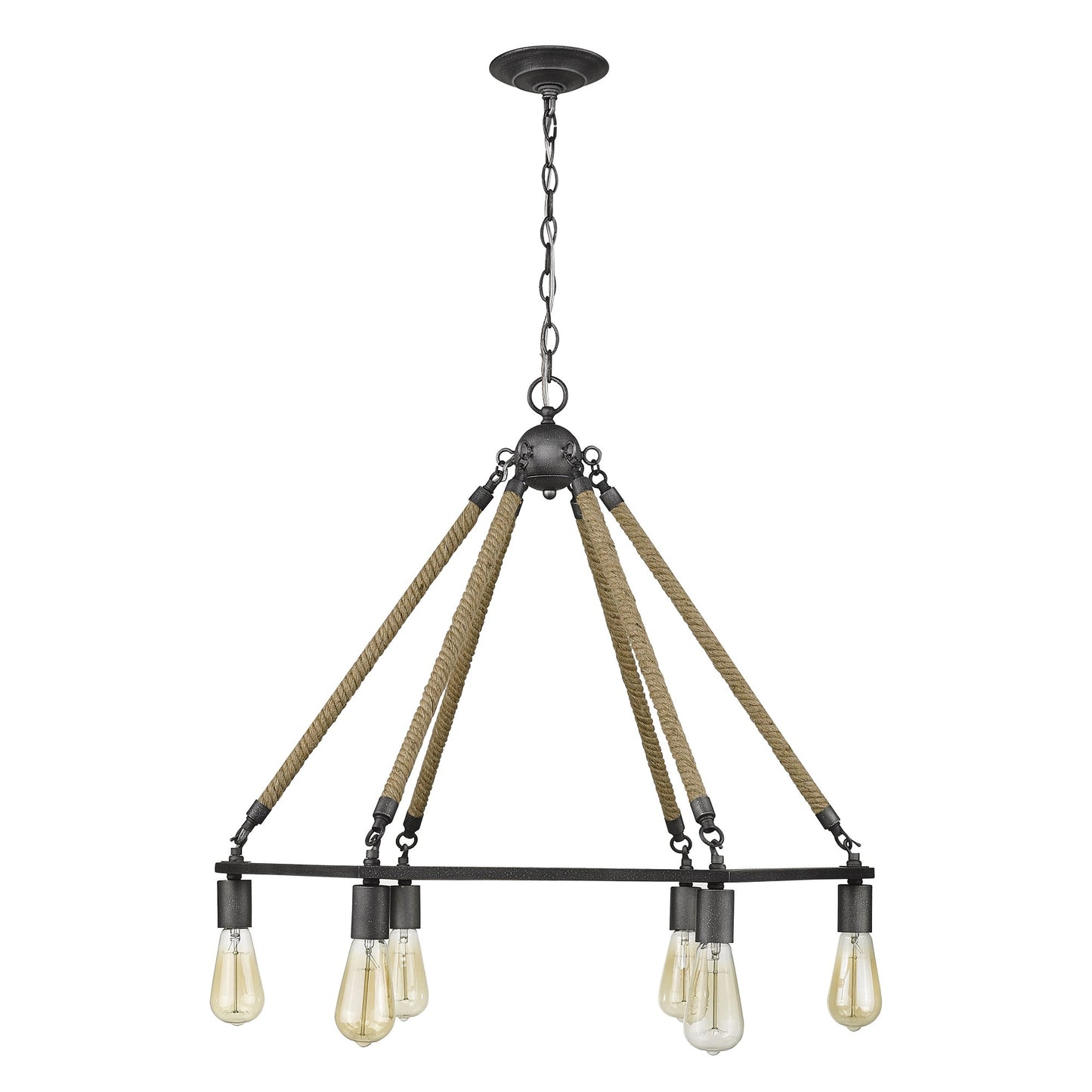 Brown & Black 6 Light Dimmable Chandelier