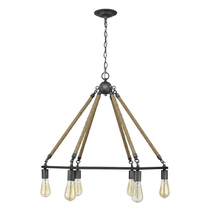 Brown & Black 6 Light Dimmable Chandelier