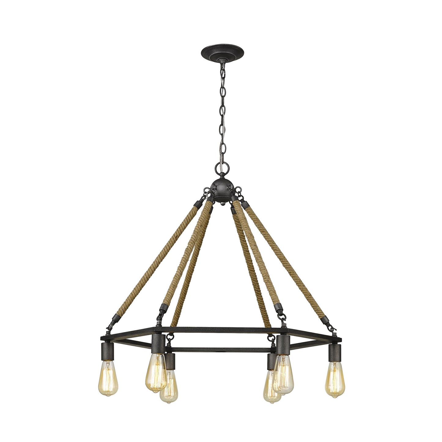 Brown & Black 6 Light Dimmable Chandelier