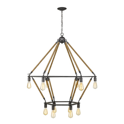 Brown & Black 12 Light Dimmable Chandelier