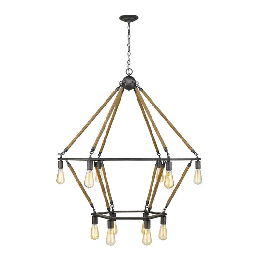 Brown & Black 12 Light Dimmable Chandelier