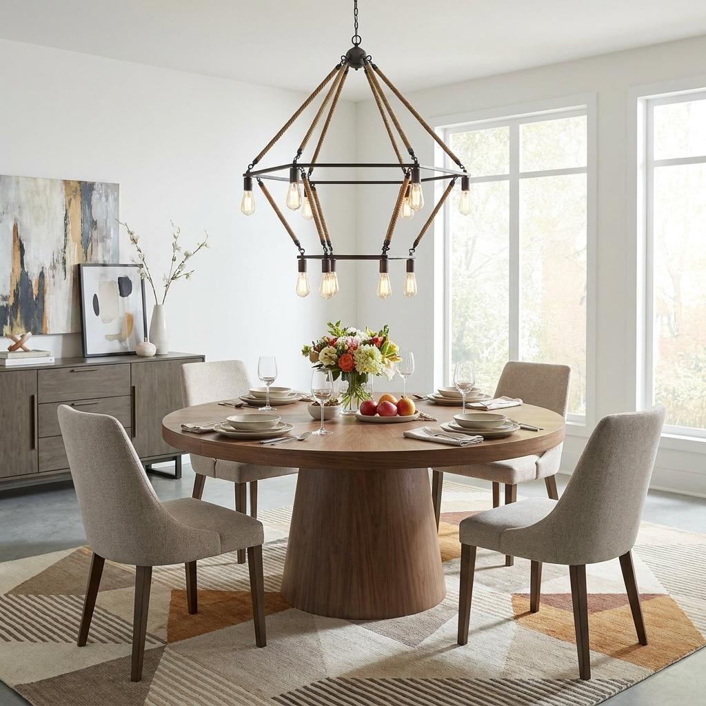 Brown & Black 12 Light Dimmable Chandelier