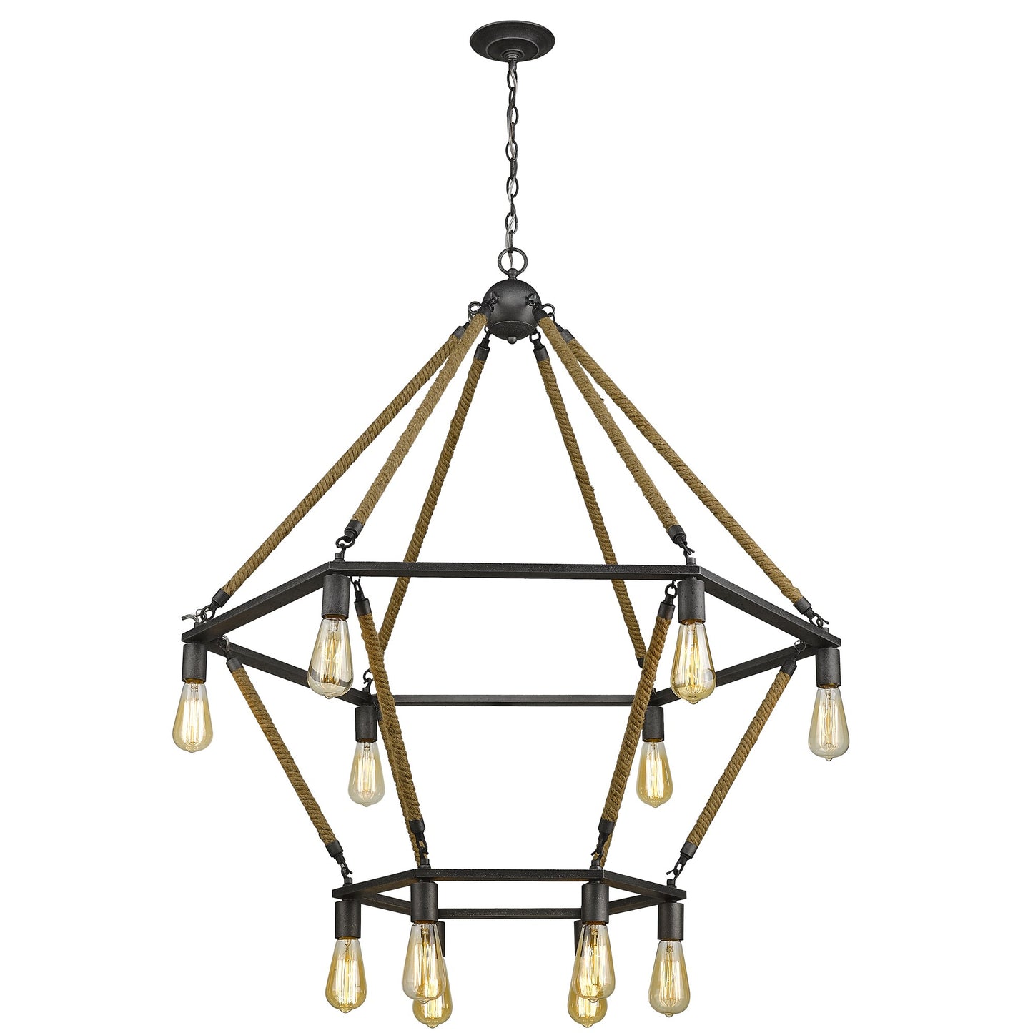 Brown & Black 12 Light Dimmable Chandelier