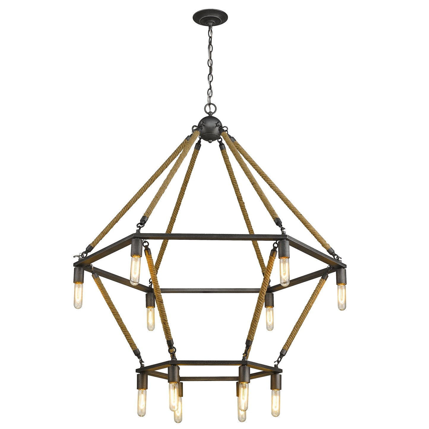 Brown & Black 12 Light Dimmable Chandelier