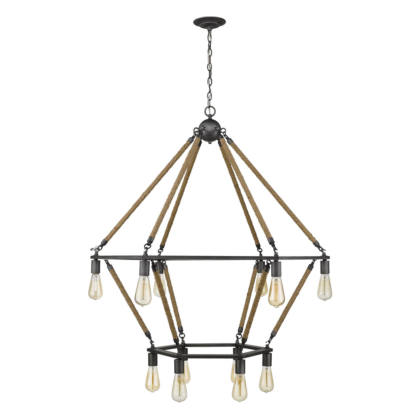 Brown & Black 12 Light Dimmable Chandelier