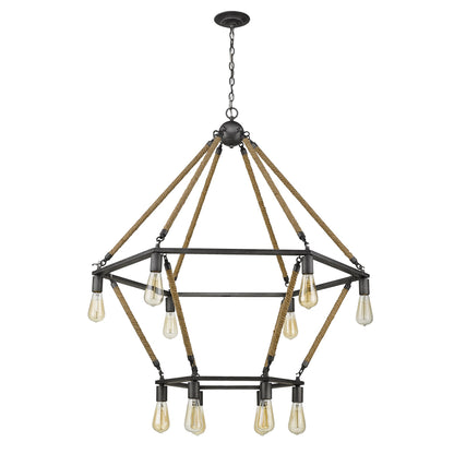 Brown & Black 12 Light Dimmable Chandelier
