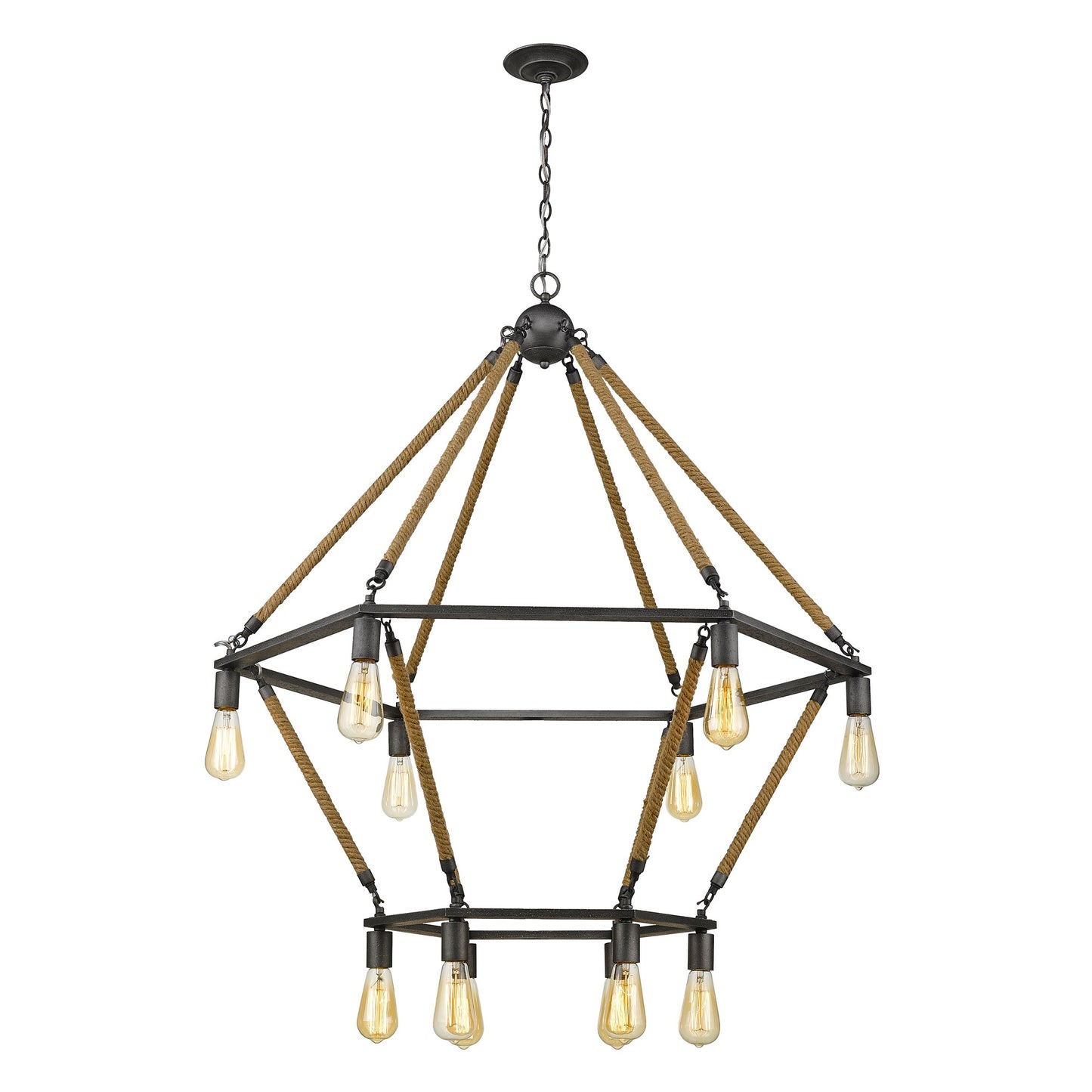 Brown & Black 12 Light Dimmable Chandelier