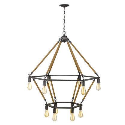 Brown & Black 12 Light Dimmable Chandelier