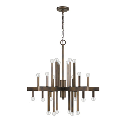 Brown Candle Style Multi Light Dimmable Chandelier