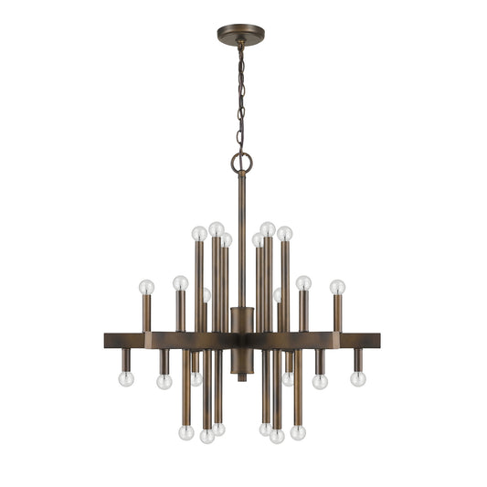 Brown Candle Style Multi Light Dimmable Chandelier