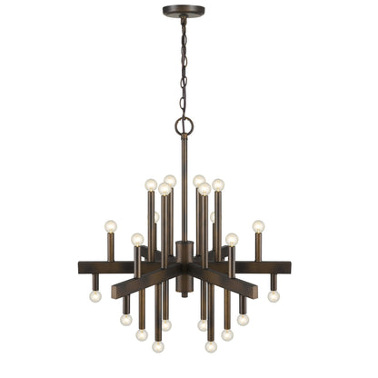 Brown Candle Style Multi Light Dimmable Chandelier