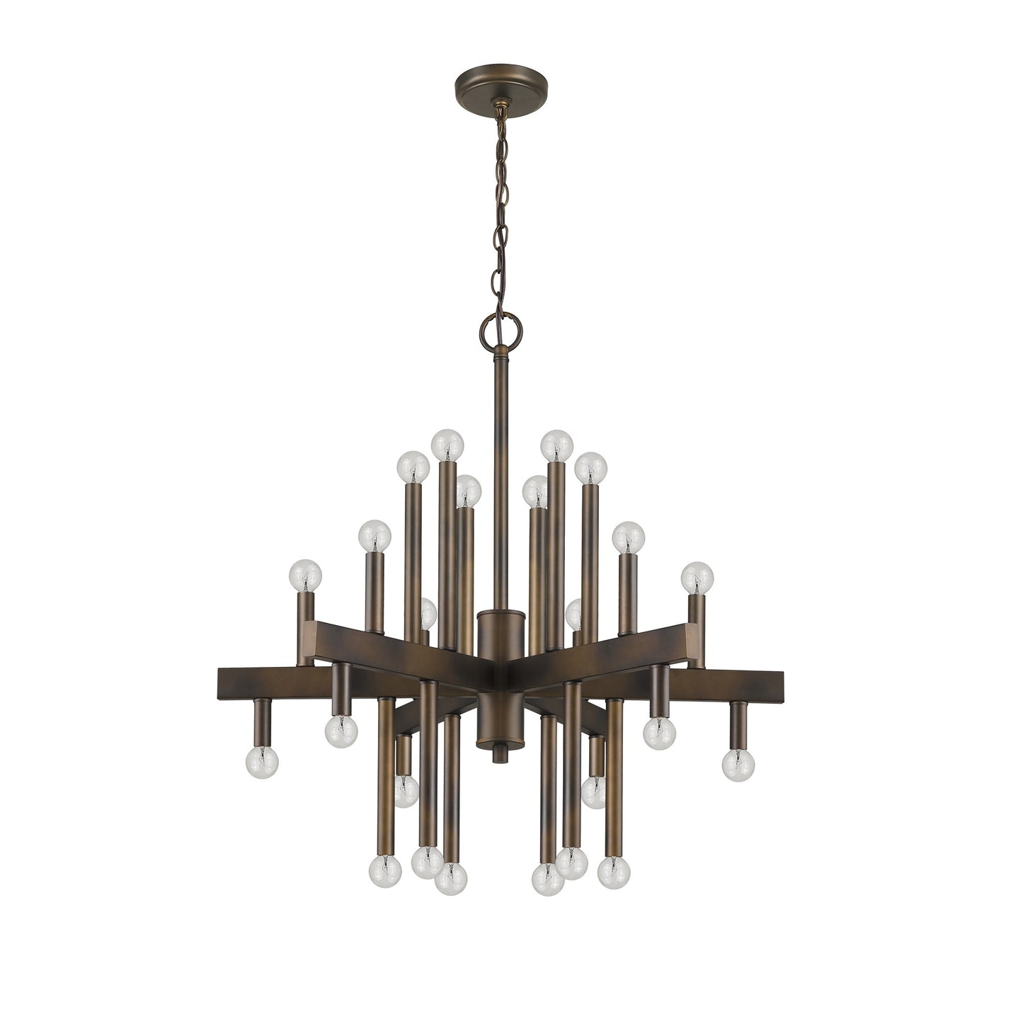Brown Candle Style Multi Light Dimmable Chandelier
