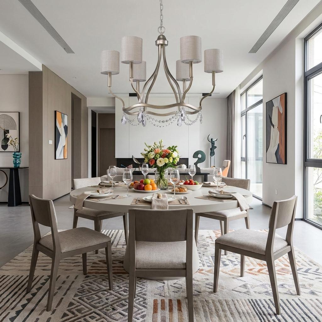 Gold Candle Style 6 Light Dimmable Chandelier
