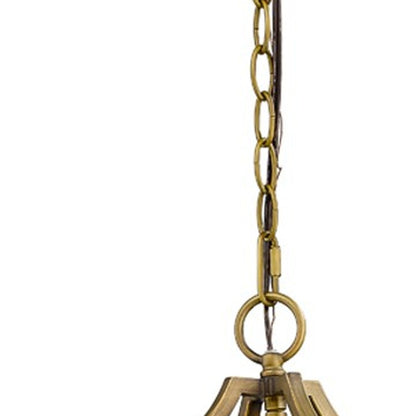 Brass Candle Style 4 Light & Crystals Dimmable Chandelier