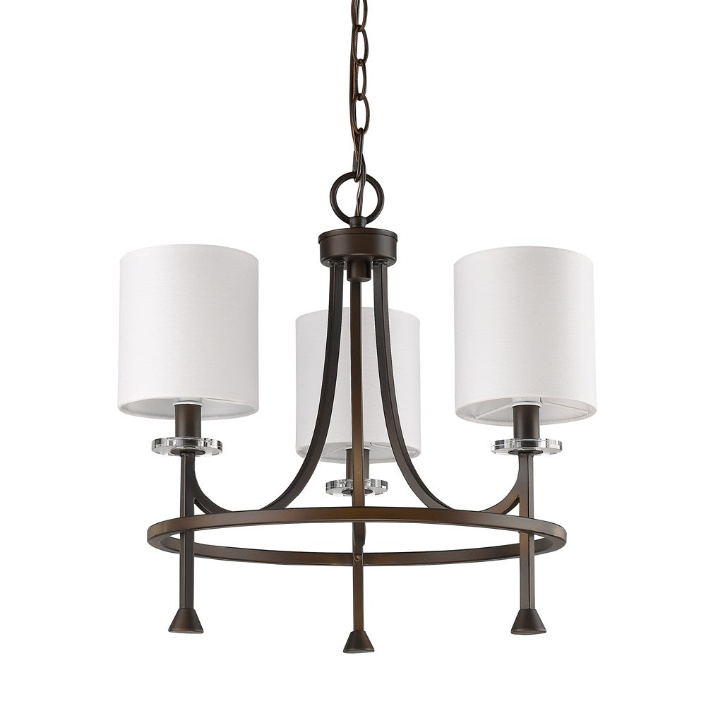 Bronze Candle Style 3 Light Dimmable Chandelier