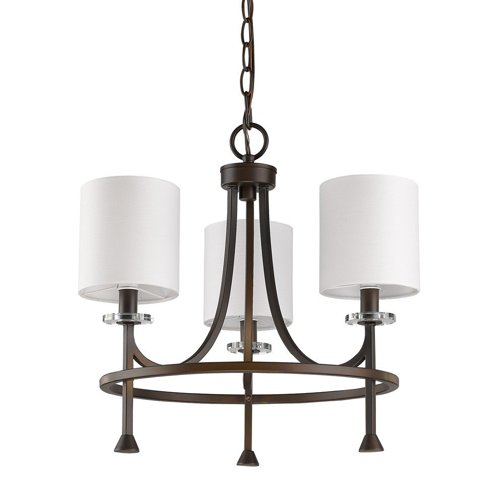 Bronze Candle Style 3 Light Dimmable Chandelier