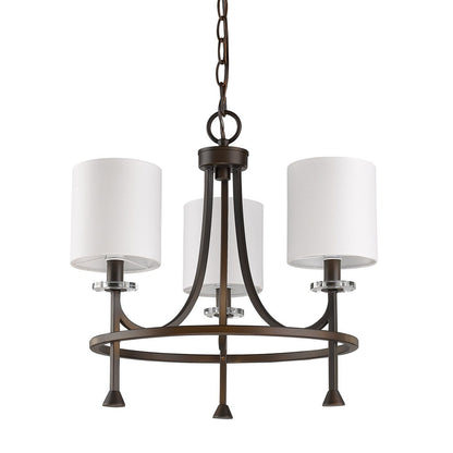 Bronze Candle Style 3 Light Dimmable Chandelier