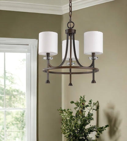 Bronze Candle Style 3 Light Dimmable Chandelier