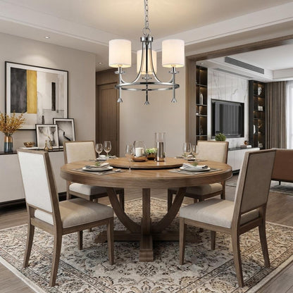 Silver Candle Style 3 Light Dimmable Chandelier