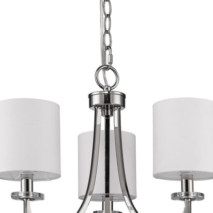 Silver Candle Style 3 Light Dimmable Chandelier
