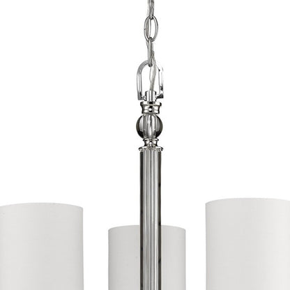 Silver Candle Style 3 Light & Crystals Dimmable Chandelier