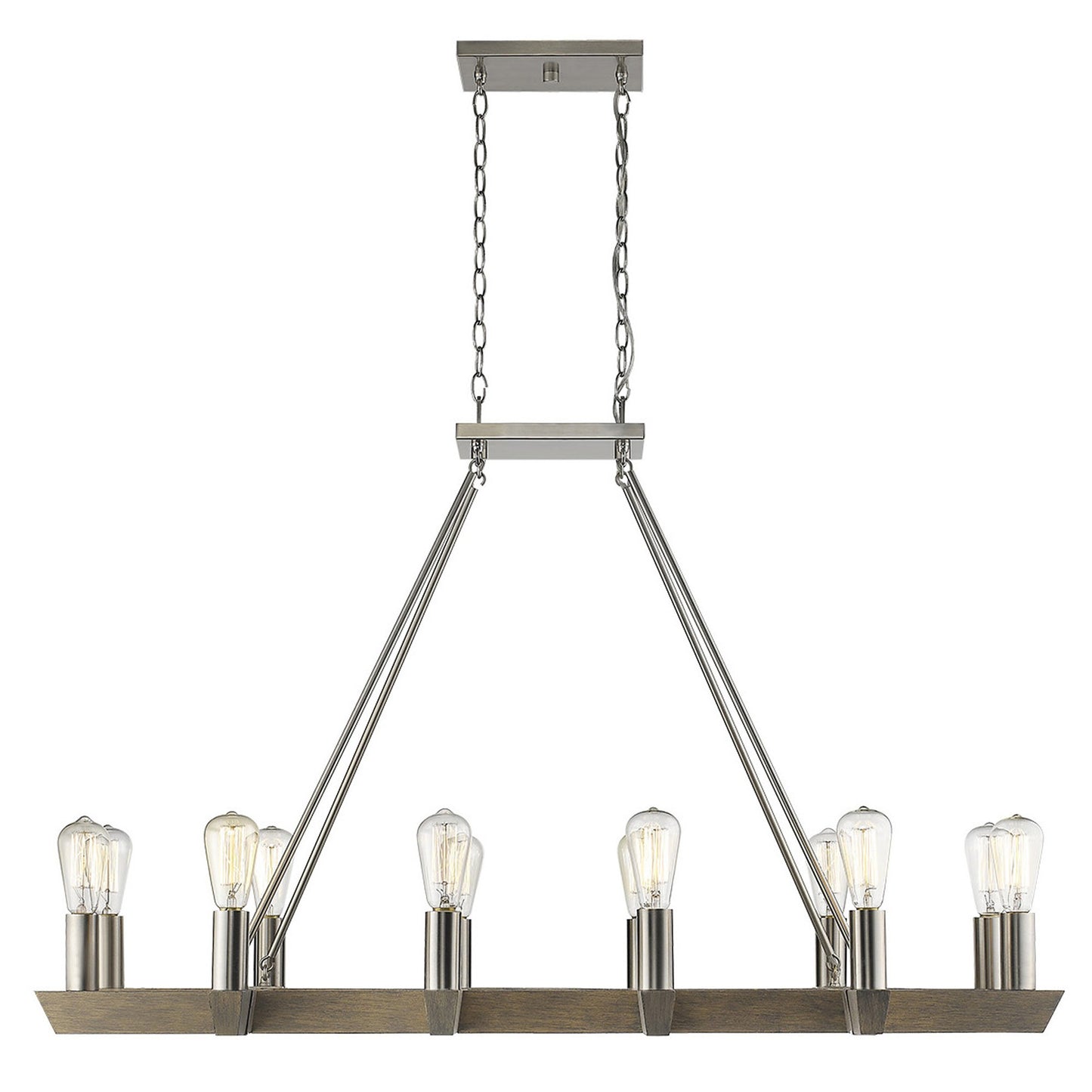 Silver Kitchen Island 12 Light Dimmable Chandelier