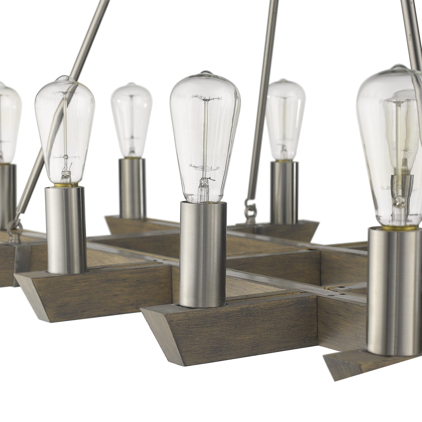 Silver Kitchen Island 12 Light Dimmable Chandelier