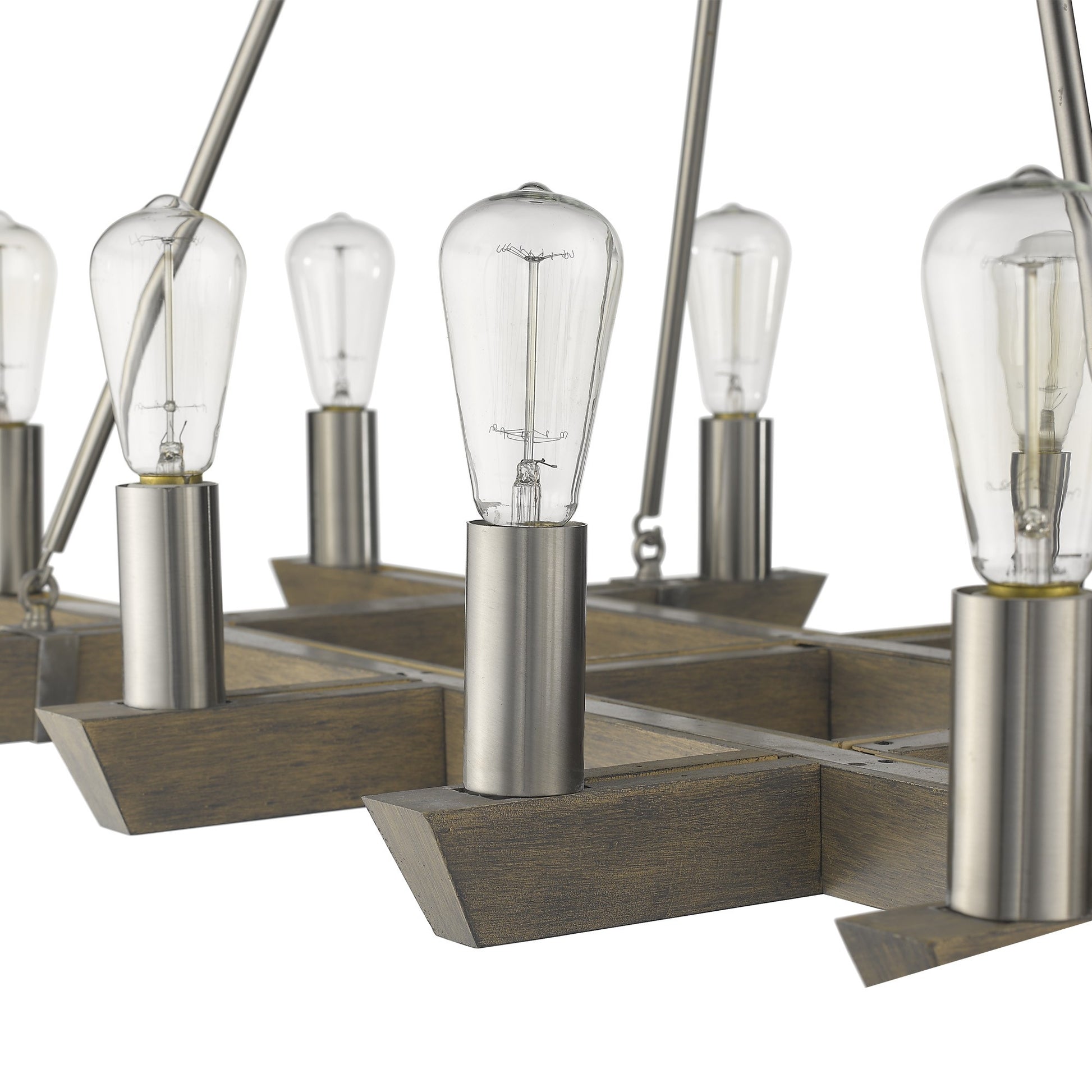 Silver Kitchen Island 12 Light Dimmable Chandelier