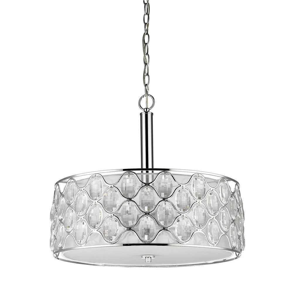 Isabella 4-Light Nickel Drum Pendant