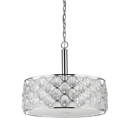Isabella 4-Light Nickel Drum Pendant